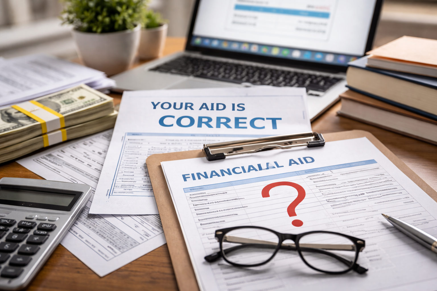 school says financial aid is correct but I disagree