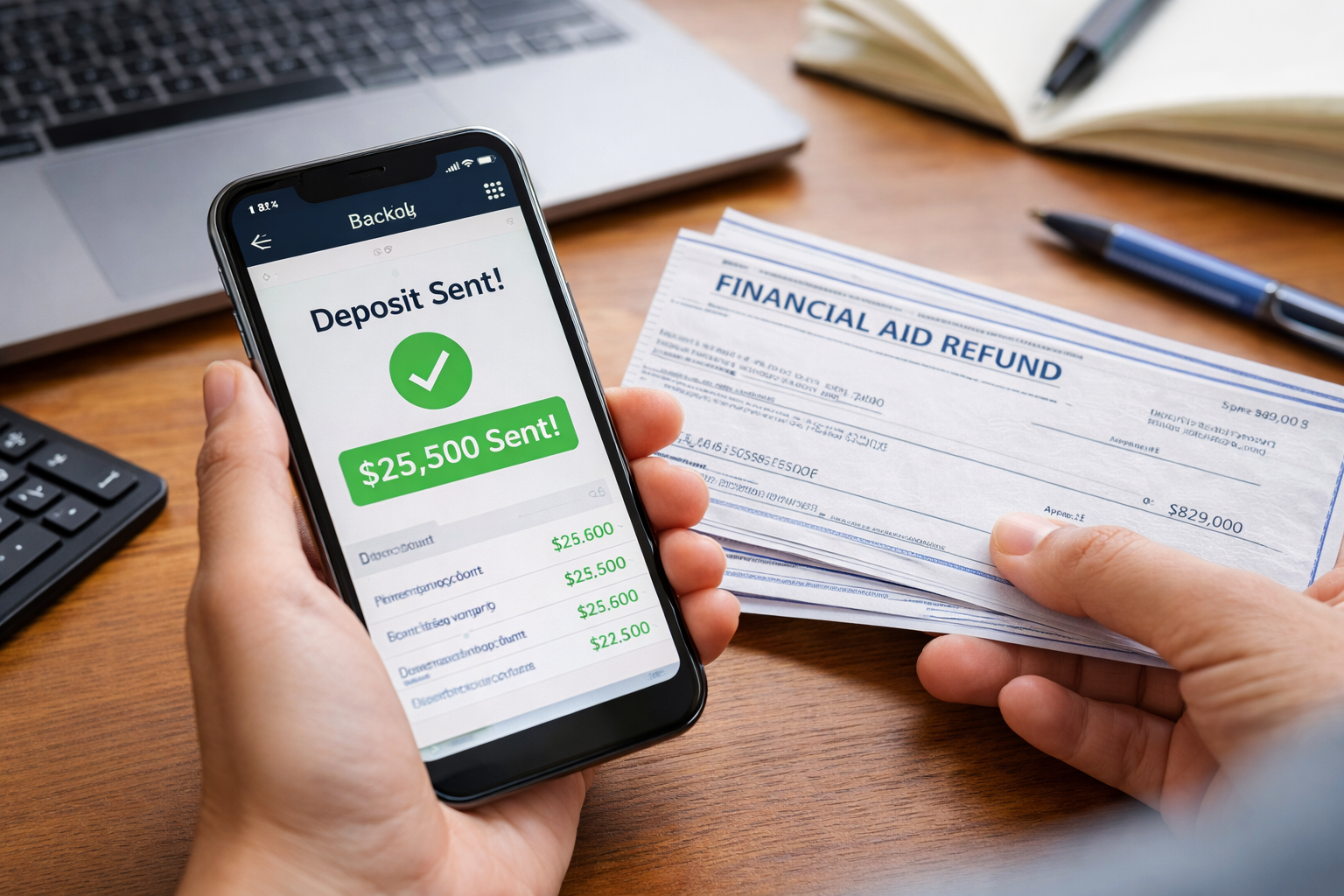 financial aid refund sent to wrong bank account