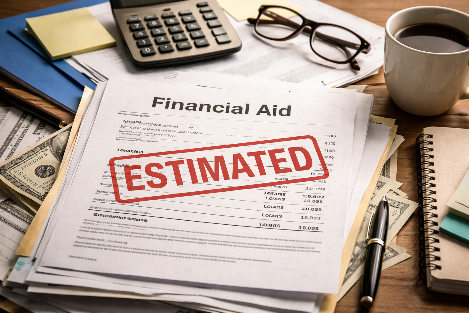 Financial Aid Award Letter Shows Estimated Amount Only