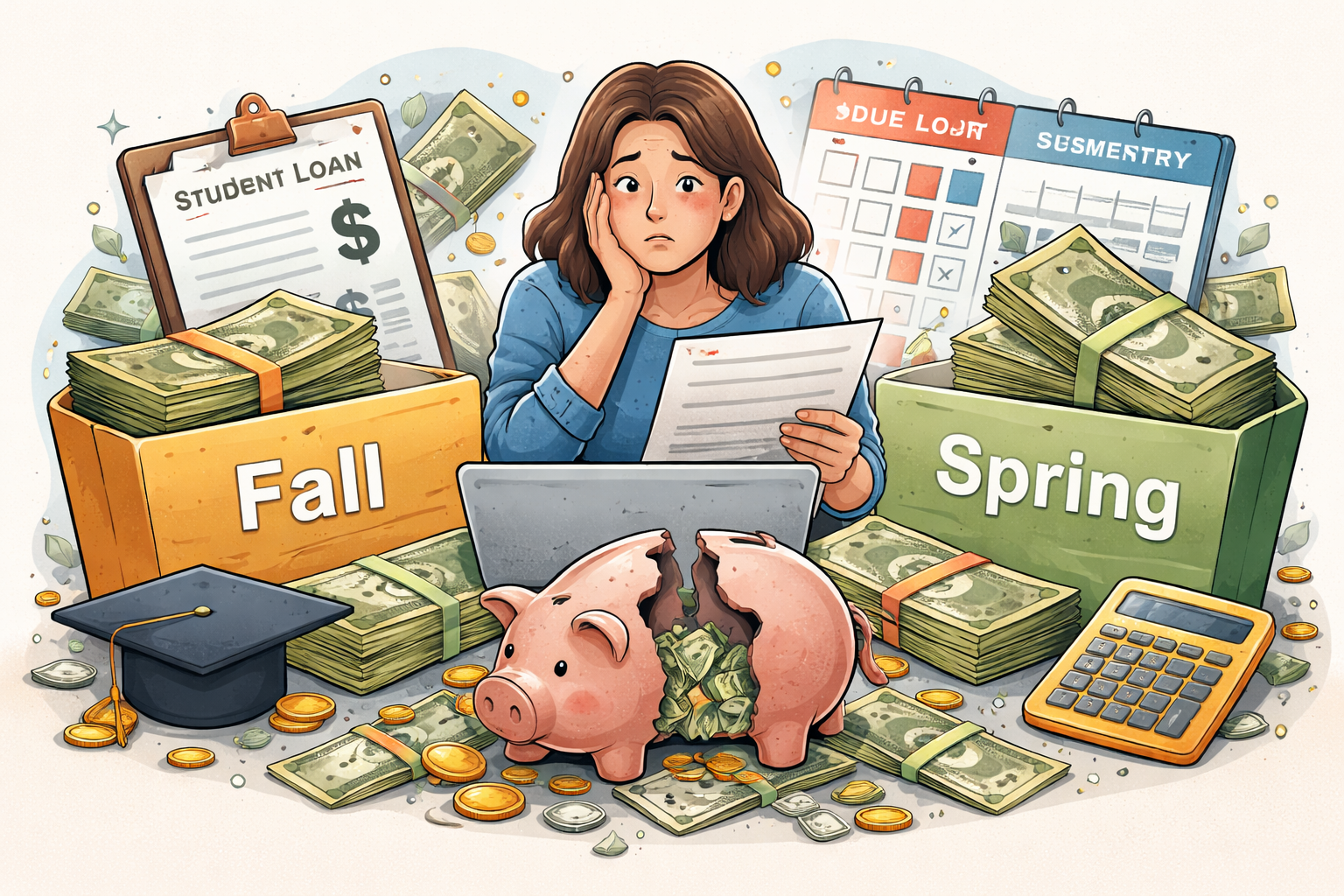 Student Loan Disbursement Split Between Multiple Terms